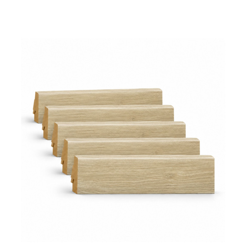 Pack 5 Plinthes décoratives K269 eggshell oak 2400 x 70 x 19 mm.