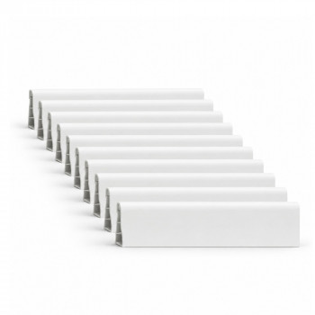 Lot de 10 Plinthes PVC blanc 2500 x 60 x 15 mm
