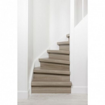 Profilé de transition rénovation d'escalier stratifié chêne gris 1300 x 56 x 12 mm