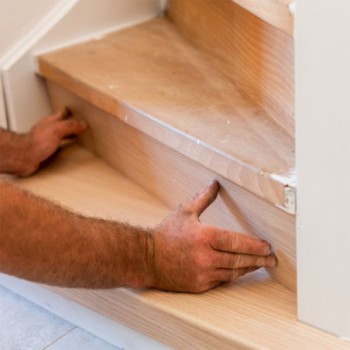 Marche rénovation d'escalier stratifié light grey 1300 x 380 x 56 mm