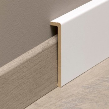 Lot de 5 surplinthes MDF revêtues blanc 2400 x 110 x 19 mm PEFC 70%