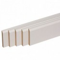 Pack promotionnel de 5 plinthes MDF revetu blanc bord arrondi 2000 x 68 x 9 mm - PEFC 70% .
