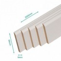 Pack promotionnel de 5 plinthes MDF revetu blanc bord arrondi 2000 x 95 x 9 mm - PEFC 70%.