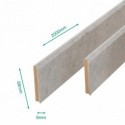 Pack promotionnel de 5 plinthes MDF revetu béton bord arrondi 2000 x 68 x 9 mm .