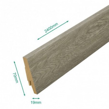Pack 5 Plinthes décoratives 5966 chêne khaki 2400 x 70 x 19 mm.