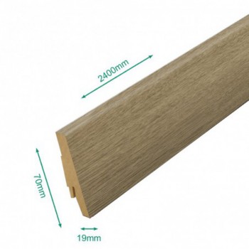 Pack 5 Plinthes décoratives K264 golden hammerwood 2400 x 70 x 19 mm.