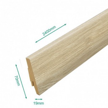 Pack 5 Plinthes décoratives K269 eggshell oak 2400 x 70 x 19 mm.