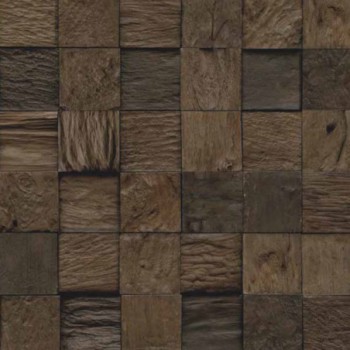 Plaquettes de parement mural en teck cube Sulawesi 552 x 184 x 10-20 mm paquet de 1,016 m².