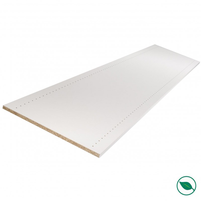Tablette mélaminé blanc prépercée 2500 x 500 x 18 mm