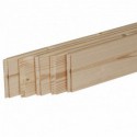 Pack promotionnel de 5 plinthes sapin massif petits noeuds bord droit 2050 x 110 x 9 mm - PEFC 70%.