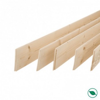 Pack promotionnel de 5 plinthes sapin massif bord rond 2050 x 110 x 9 mm - PEFC 70%.