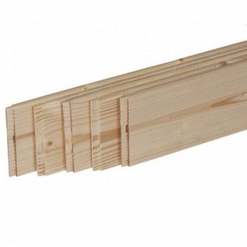 Pack promotionnel de 5 plinthes sapin massif bord rond 2050 x 110 x 9 mm - PEFC 70%.