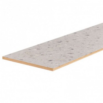 Lot de 3 contremarches rénovation d'escalier stratifié Terrazzo Grey 1300 x 200 x 8 mm