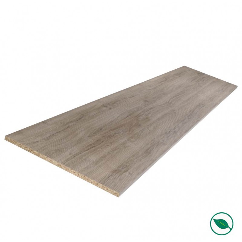 Tablette mélaminé chêne gris 2500 x 500 x 18 mm - PEFC 75% .
