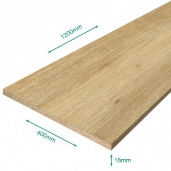 Tablette mélaminé Chêne nature 1200 x 400 x 18 mm - PEFC 75% .