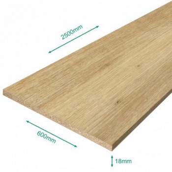 Tablette mélaminé Chêne nature 2500 x 600 x 18 mm - PEFC 75% .