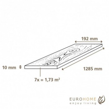 sol stratifié effet parquet - 10 mm - Marronnier fauve - boite de 7 lames - 1,73 m2 - EH RES 5537