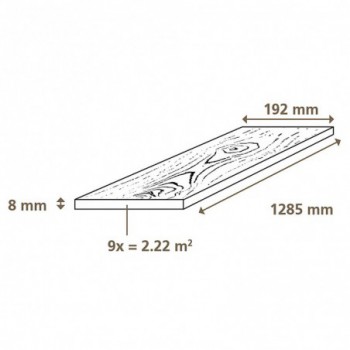 Sol stratifié effet parquet - 8mm - gossamer oak - boite de 8 lames - 2,49 m² EH VILLA GRANDE K271 .