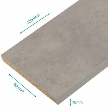 Plateau mélaminé béton 1200 x 800 x 18 mm - PEFC 75% .