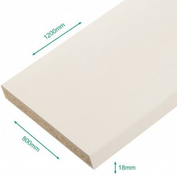 Plateau mélaminé blanc 1200 x 800 x 18 mm - PEFC 75% .