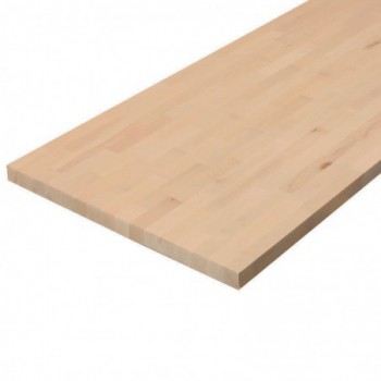 Plan de travail hêtre massif lamellé collé abouté 2000 x 650 x 38 mm - FSC 100%.
