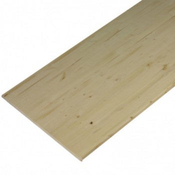 Plan de travail sapin massif lamellé collé abouté 2500 x 600 x 28 mm.
