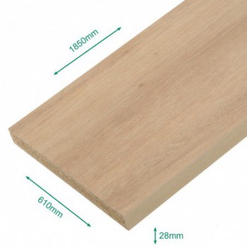 Plan de travail stratifié chêne clair 1850 x 610 x 28 mm - PEFC 75%