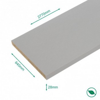 Plan de travail stratifié aluminium 2770 x 640 x 28 mm - PEFC 75%.