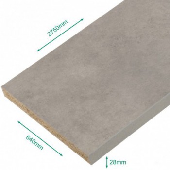 Plan de travail stratifié CPL béton 2770 x 640 x 28 mm - PEFC 75% - Gamme Essentiel