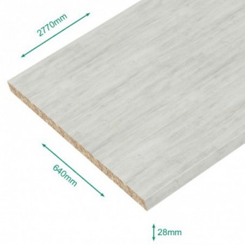 Plan de travail stratifié CPL Chêne blanchi 2770 x 640 x 28 mm - PEFC 75% - Gamme Essentiel