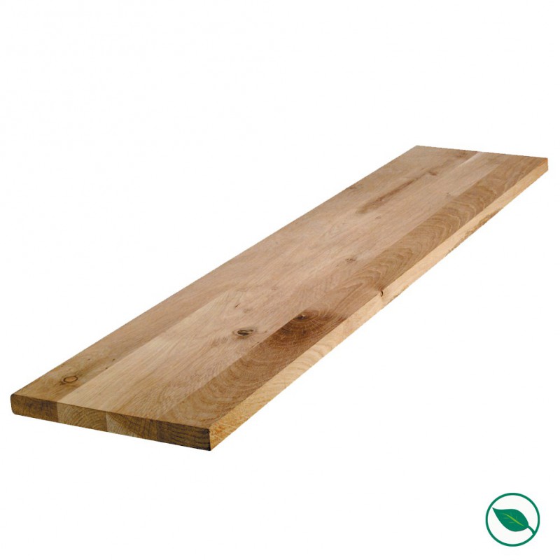 Tablette chêne massif lamellé collé abouté 800 x 200 x 18 mm.