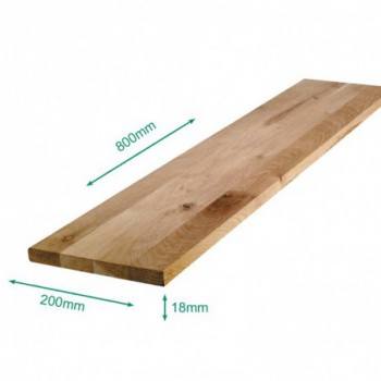 Tablette chêne massif lamellé collé abouté 800 x 200 x 18 mm.