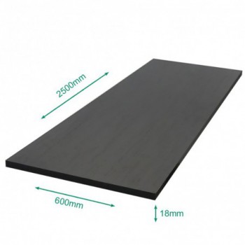 Tablette mélaminé Elegant Black 2500 x 600 x 18 mm .