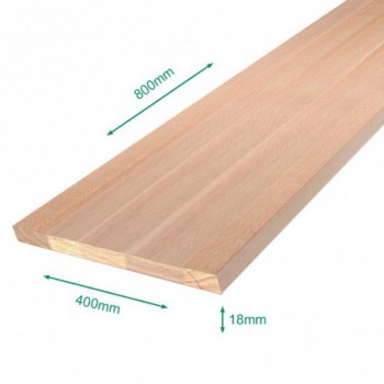 Tablette hêtre massif lamellé collé abouté 800 x 400 x 18 mm.