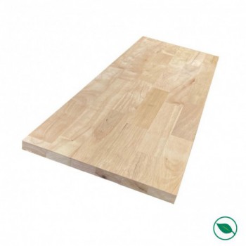 Tablette hévéa massif lamellé collé abouté 2000 x 500 x 18 mm