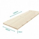 Tablette sapin massif lamellé collé abouté 1200 x 400 x 18 mm - PEFC 70%.