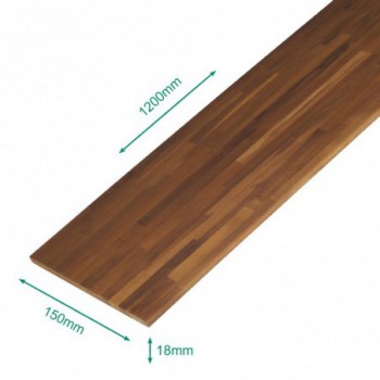Tablette Teck massif pré huilé Lamellé collé abouté 1200 x 150 x 18 mm .