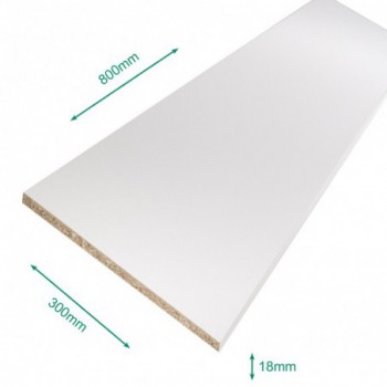 Tablette mélaminé blanc 800 x 300 x 18 mm - PEFC 75% .