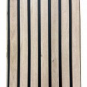 Lot de 2 Panneaux mural décoratif lamelles chêne clair sur fond noir 2500 x 300 x 20 mm-1,435 M2 PEFC 70 %