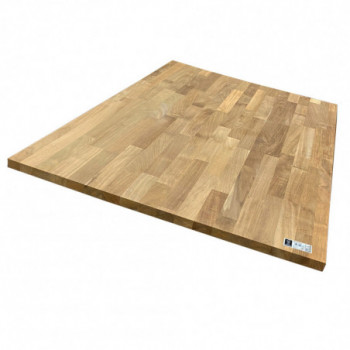 Plateau teck massif lamellé collé abouté 1200 x 800 x 25 mm - FSC 100%