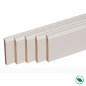 Pack promotionnel de 5 plinthes MDF revetu blanc bord arrondi 2000 x 95 x 9 mm - PEFC 70%.