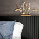 Lot de 2 demi Panneaux mural décoratif lamelles MDF noir 1250 x 287 x 20 mm-0,72 M2 PEFC 70%