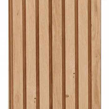 Lot de 2 demi Panneaux mural décoratif lamelles MDF chêne clair 1250 x 287 x 20 mm-0,72 M2 PEFC 70%
