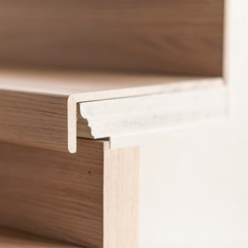 Lot de 2 bandes de chant rénovation d'escalier stratifié light grey 60 x 400 mm .