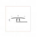 barre de seuil + base joint dilatation aluminium coloris (25) acier Long 90 cm larg 3,5cm Ht 1,4cm