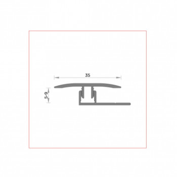barre de seuil + base joint dilatation aluminium coloris (07) Brossé Long 90 cm larg 3,5cm Ht 1cm