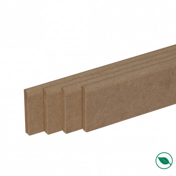 Pack de 4 plinthes bord arrondi MDF brut 2200 x 70 x 12 mm PEFC 70%
