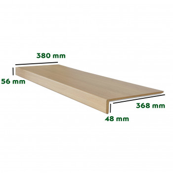 Marche rénovation d'escalier stratifié light grey 1300 x 380 x 56 mm